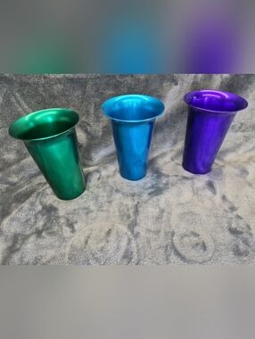 Pure Aluminum  Tumbler-Green Emerald Turquoise-Anodized Aluminum-Flared Rim